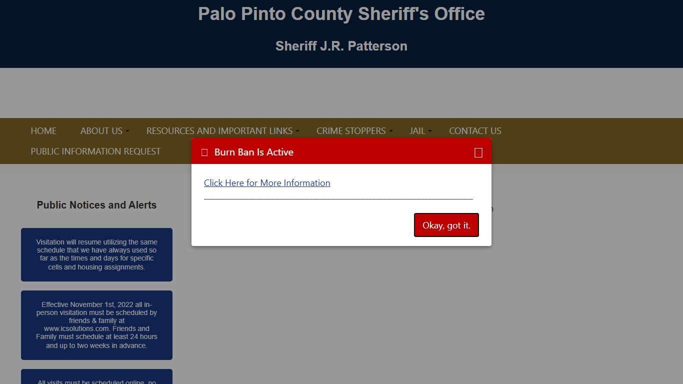 Sheriff's Department | Palo Pinto County, Texas
