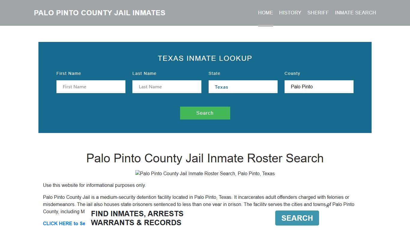 Palo Pinto County Jail Inmate Roster Lookup, Palo Pinto, TX